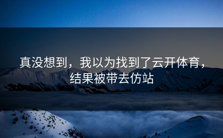 真没想到，我以为找到了云开体育，结果被带去仿站