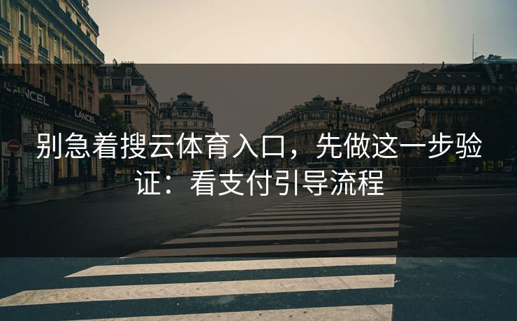 别急着搜云体育入口,先做这一步验证:看支付引导流程 别急着搜云体育入口,先做这一步验证:看支付引导流程